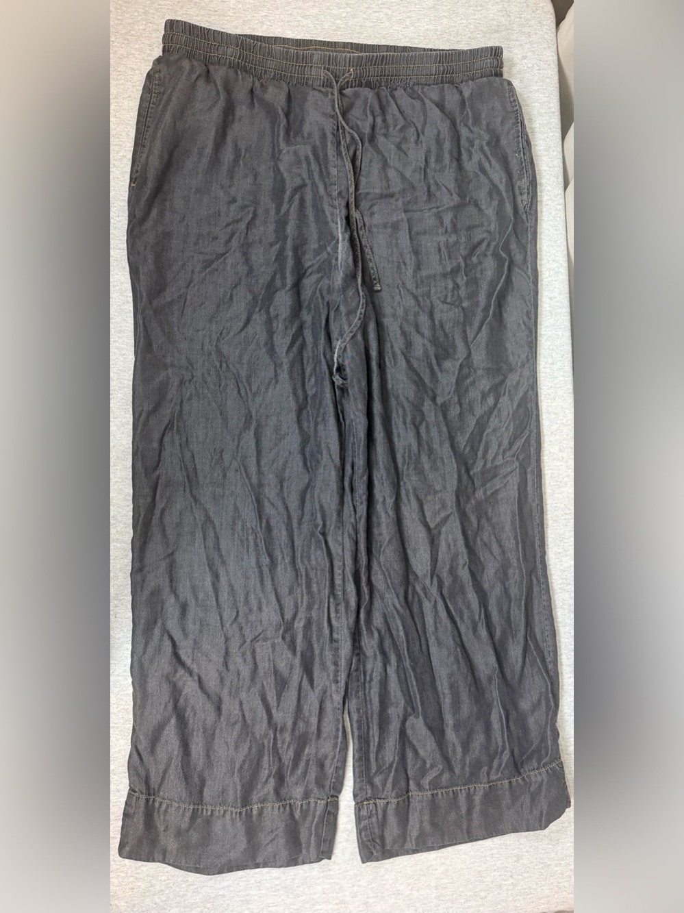 Cyrus Wide Leg Lyocell Pants- Charcoal- Size Large - Picture 2 of 6